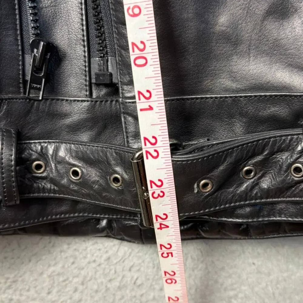 Vintage 1998 Wilsons Leather Moto Jacket Mens 40 Black Biker Y2K Motorcycle
